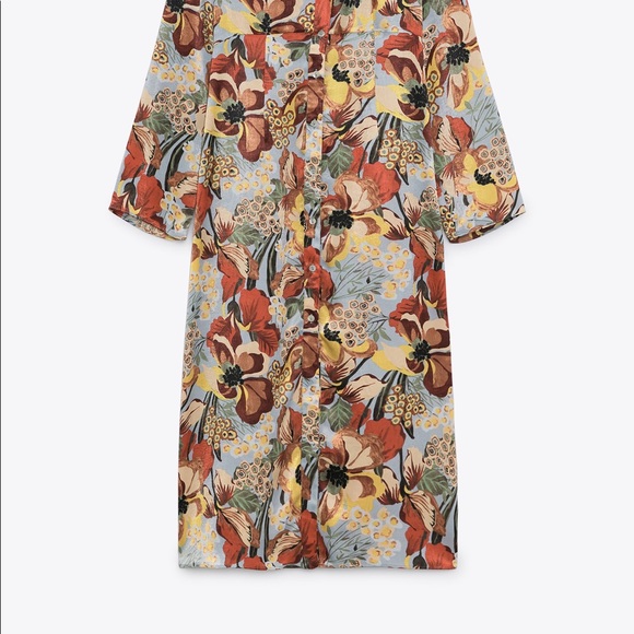 Zara Dresses Zara Satin Effect Print Dress Poshmark
